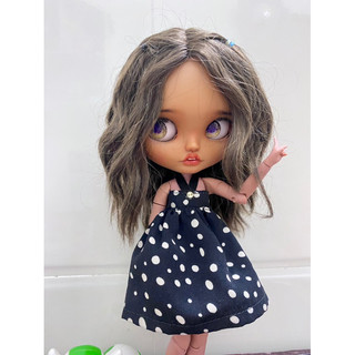 Đầm cột dây chấm bi size blythe, xinyi, barbie