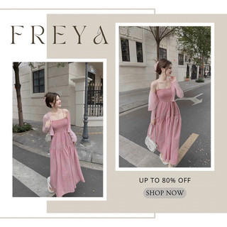 🛍Đầm váy nữ 🛍Set đầm hồng hai dây nhún ngực mix kèm áo khoác tay dài,Váy kèm áo khoác lụa xốp xinh xắn, dễ thương nè