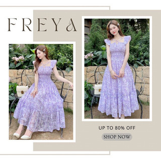 🛍Đầm váy nữ 🛍Đầm tím tay cánh tiên cổ áo vạt chéo nhún eo thân trước thân sau,váy dáng dài midi xinh xắn,váy dự tiệc