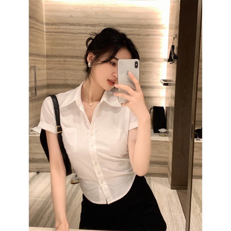 Áo Sơ Mi Croptop Vạt Bầu Zasic Phong Cách Năng Động Trẻ Trung A14