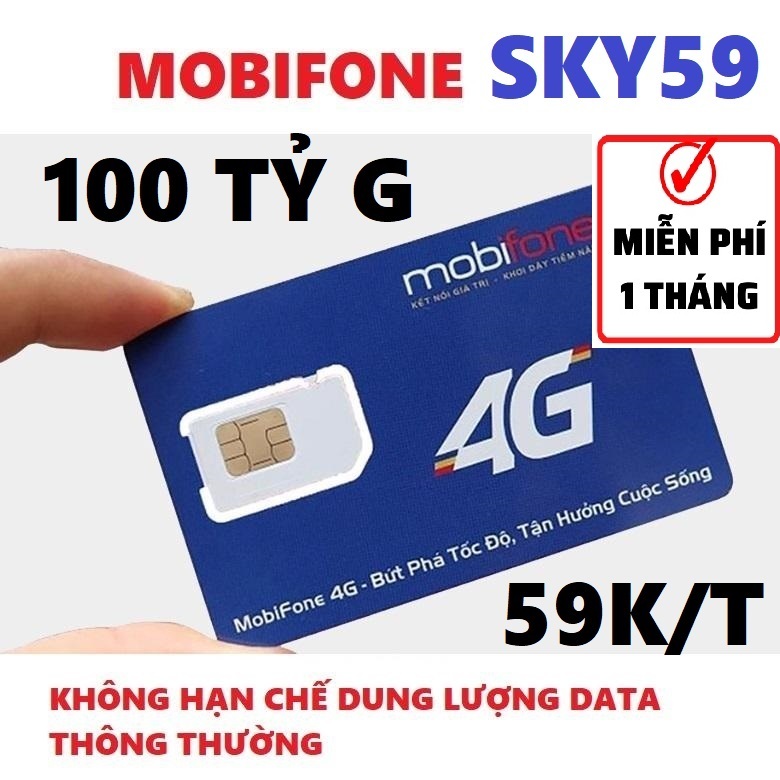 Sim 4G Mobifone SKY59/SKY69A/SKY77/SKY89/SKY69B Miễn Phí Tháng Đầu - 90Gb/Tháng - Gọi Miễn Phí Chỉ Với 59k