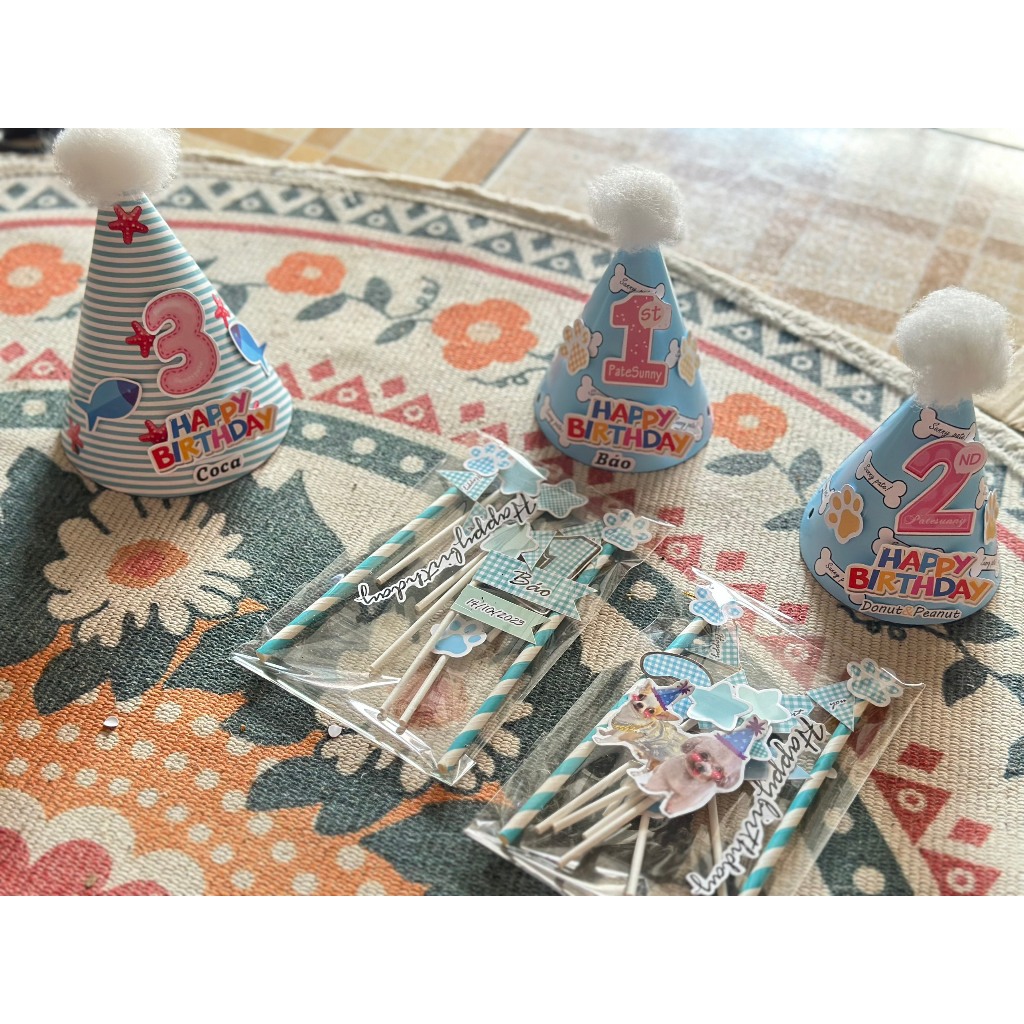 Bộ sticker trang trí bánh sinh nhật cho thú cưng