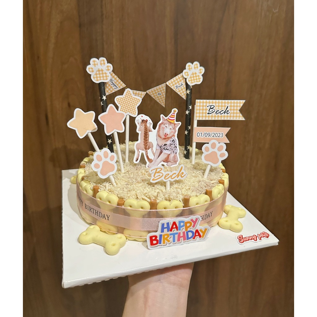Bộ sticker trang trí bánh sinh nhật cho thú cưng