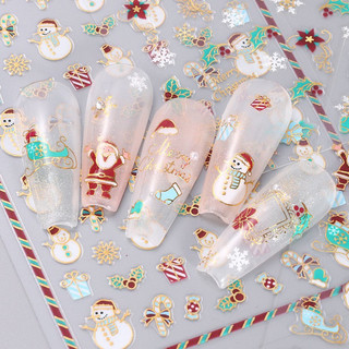 🎄sticker dán móng 3d ánh kim🎄mẫu noel🎄