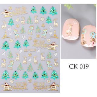 STICKER NOEL🎄Sticker Dán Móng 3D Ánh Kim🎄Mẫu NOEL🎄