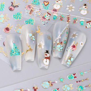 STICKER NOEL🎄Sticker Dán Móng 3D Ánh Kim🎄Mẫu NOEL🎄
