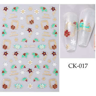 STICKER NOEL🎄Sticker Dán Móng 3D Ánh Kim🎄Mẫu NOEL🎄