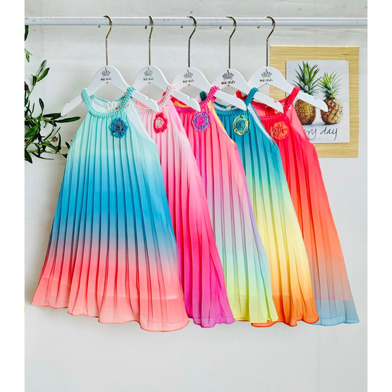 Váy cầu vồng cho bé gái siêu xinh cho bé 10-35kg Cỏ Fashion