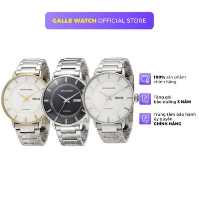 Đồng hồ cơ nam Romanson TM4254 mặt kính cứng cao cấp, chống nước 3 ATM, dây thép đeo tay thời trang, lịch lãm