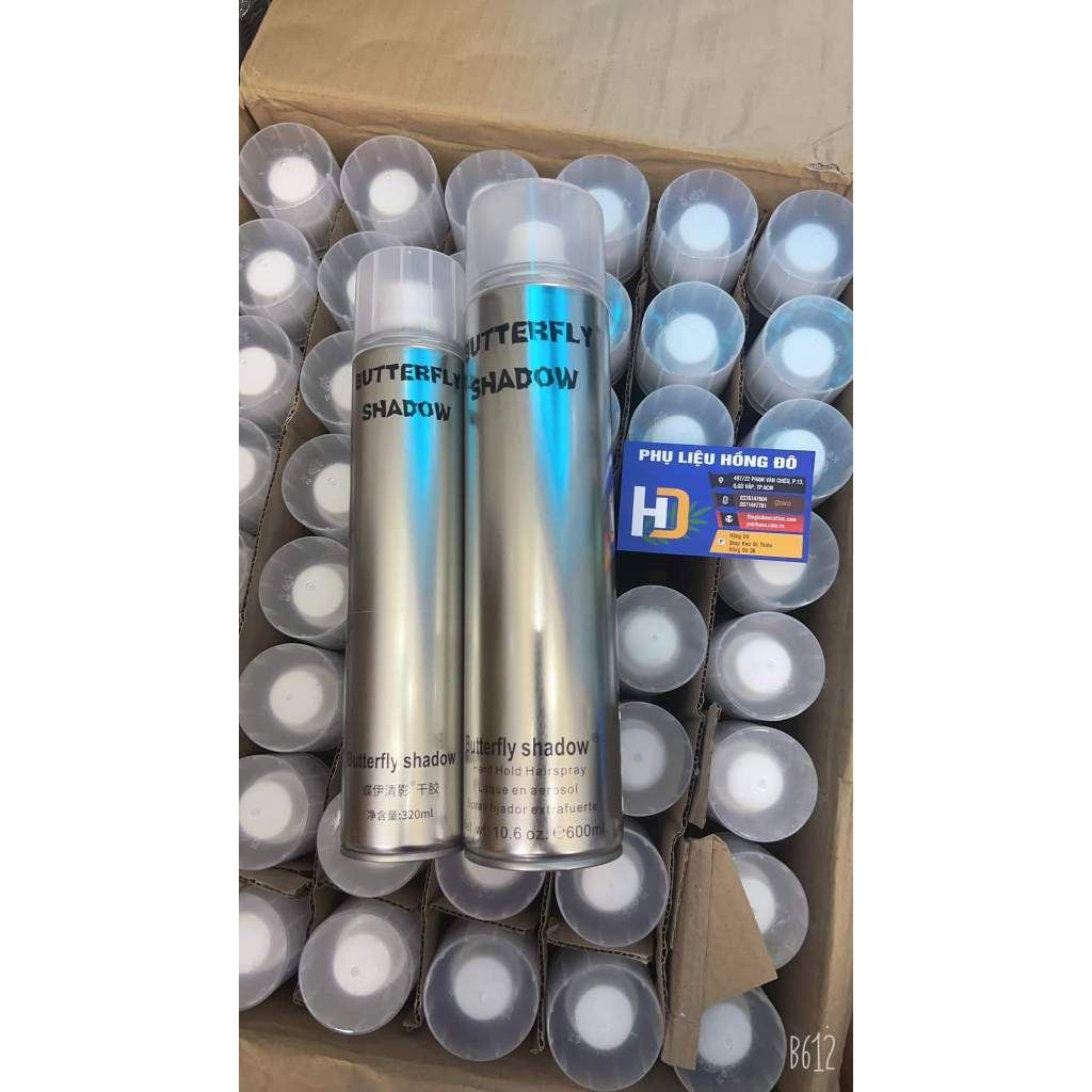 Gôm xịt tóc Butterfly Shadow 150ml 320ml 420ml 600ml Chính hãng