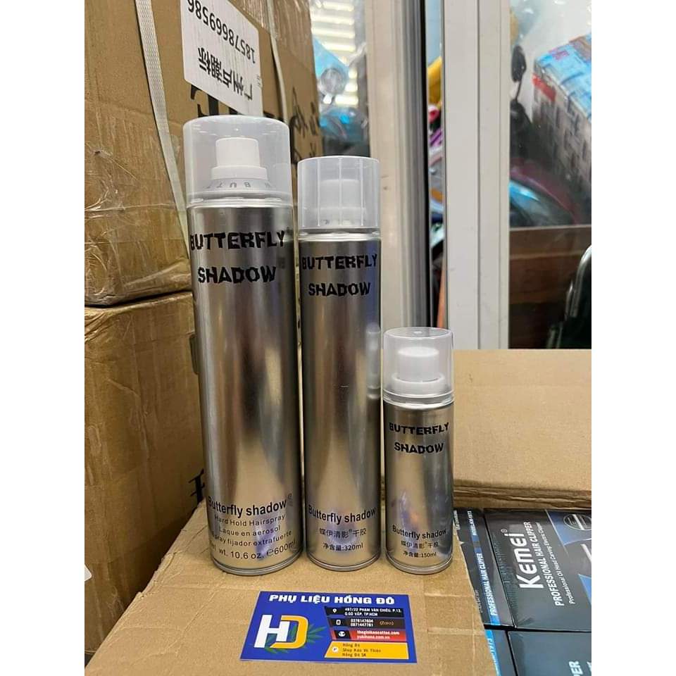 Gôm xịt tóc Butterfly Shadow 150ml 320ml 420ml 600ml Chính hãng