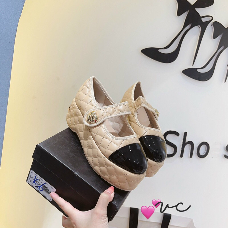 Giầy búp bê đế xuồng mũi bóng c••n super fullbox