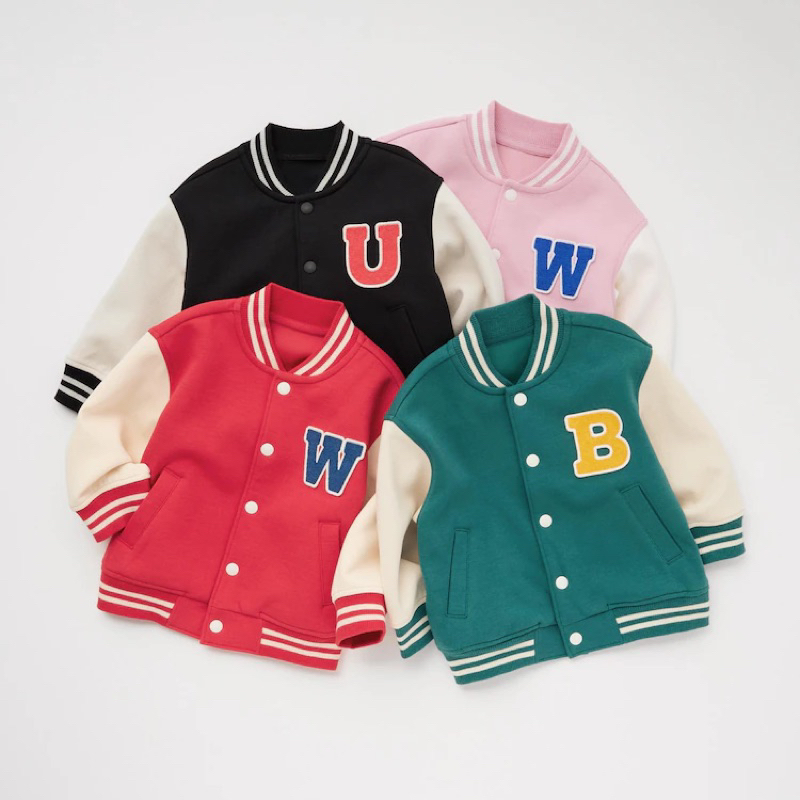 Áo Bomber Bé Trai & Bé Gái Thêu Chữ Uni