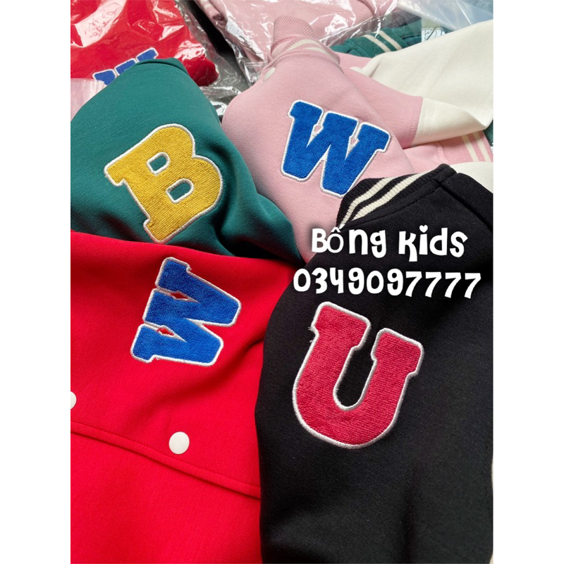 Áo Bomber Bé Trai & Bé Gái Thêu Chữ Uni