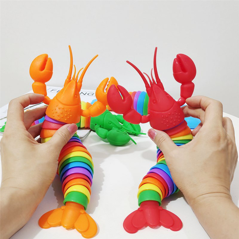 Đồ chơi tôm hùm, sâu phát sáng size to nhiều màu sắc cho bé