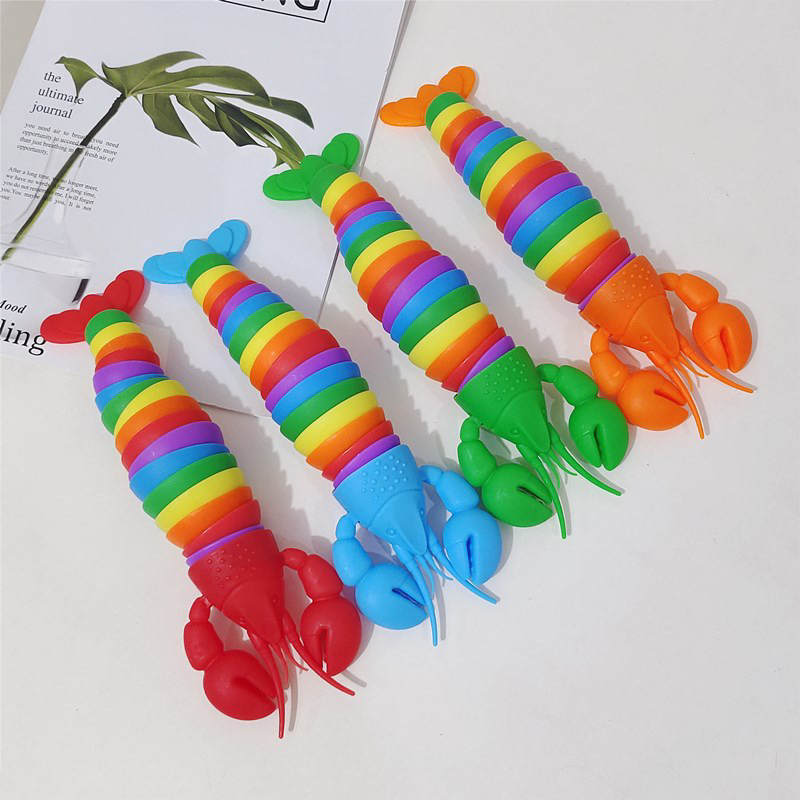 Đồ chơi tôm hùm, sâu phát sáng size to nhiều màu sắc cho bé