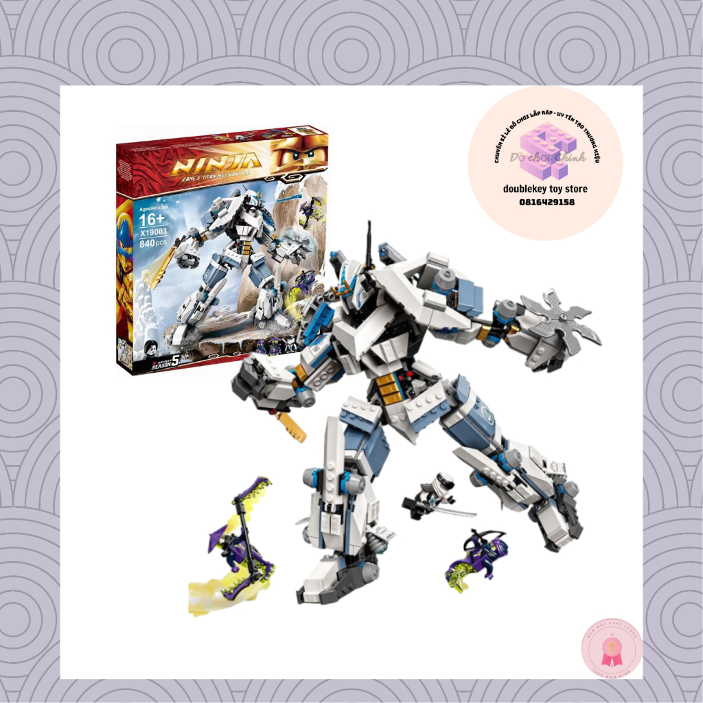 Đồ chơi Lắp ráp Mô hình Zane's Titan Mech Battle 19003 840pcs