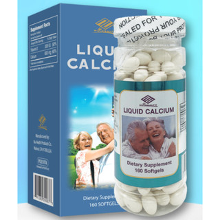 Liquid Calcium 160 viên bổ sung Canxi & Vitamin D3 Liquid Calcium 160 Nuhealth của Mỹ
