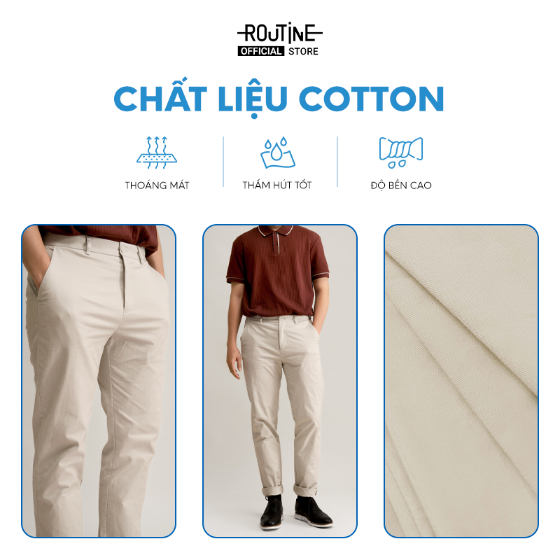 Quần Kaki Nam Cotton Trơn Form Slim - Routine 10S23PCA100C