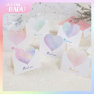 Thiệp gấp 3d mẫu trái tim BADU cảm ơn dễ thương