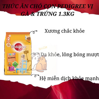 THỨC ĂN PEDIGREE DẠNG HẠT CHO CHÓ CON Vị GÀ VÀ TRỨNG, SỮA Túi 1.3kg