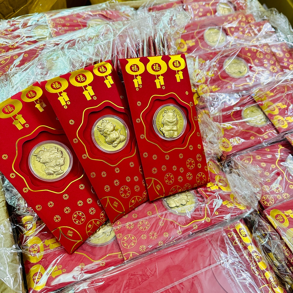Bao Lì Xì Con Rồng Vàng May Mắn Rước Tài Lộc Tết Giáp Thìn 2024  -  Quà Tặng Cho Bạn Bè Và Người Thân Dịp Năm Mới