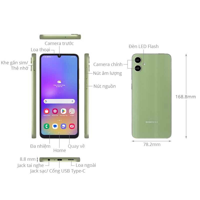 Điện thoại Samsung Galaxy A05 - Hàng chính hãng, Mới 100%, Bảo hành 12 tháng