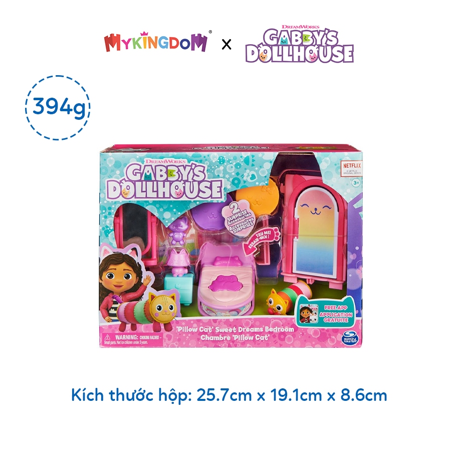 Đồ Chơi Phòng Gabby - Phòng Ngủ Pillow Cat Gabby Dollhouse 6062037 GABBY DOLLHOUSE 6062037