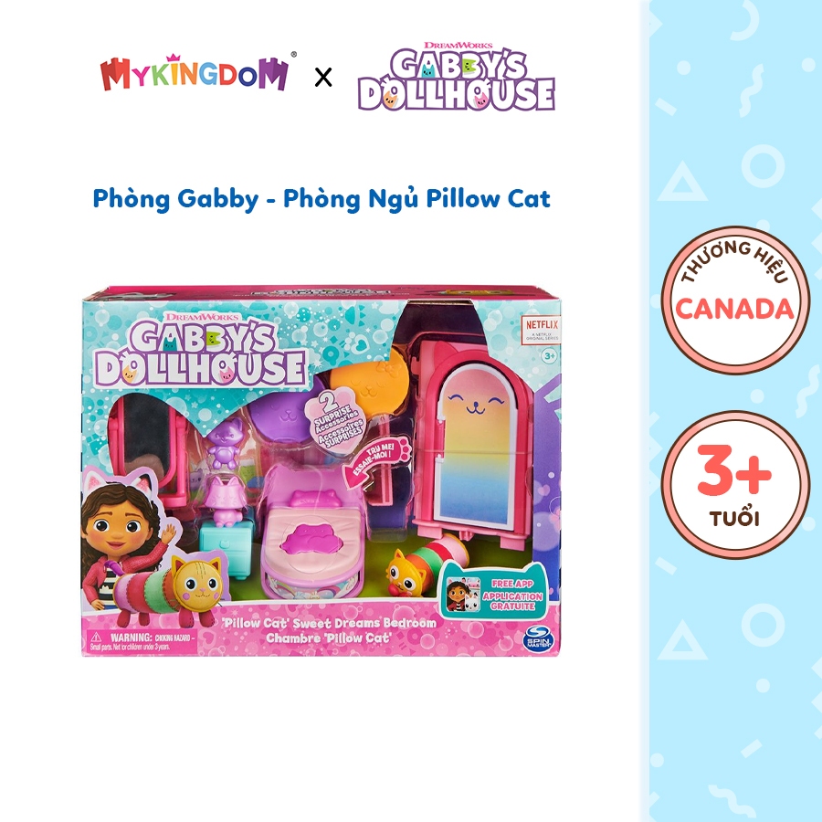 Đồ Chơi Phòng Gabby - Phòng Ngủ Pillow Cat Gabby Dollhouse 6062037 GABBY DOLLHOUSE 6062037