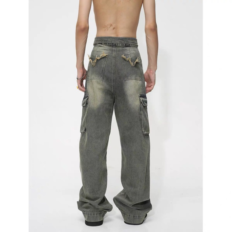 BAGGY BOX JEANS - Quần Jeans Túi Hộp Cao Cấp Trễ Lưng 1224