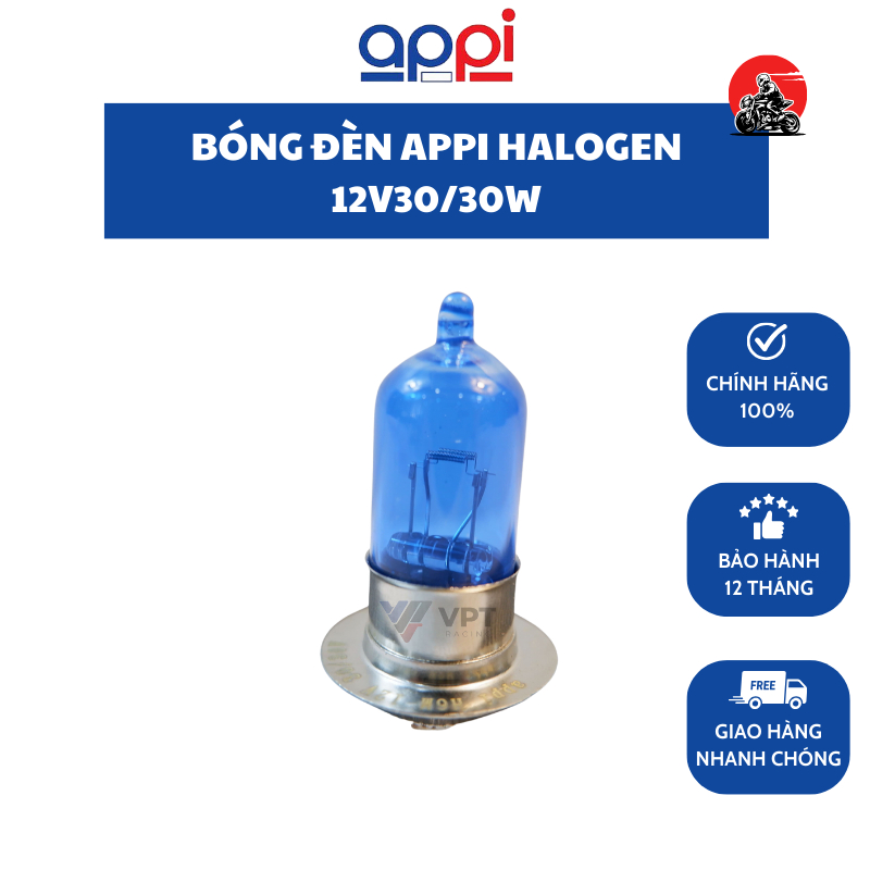 Bóng đèn Appi HALOGEN 12V30/30W cho Honda, Yamaha, Suzuki