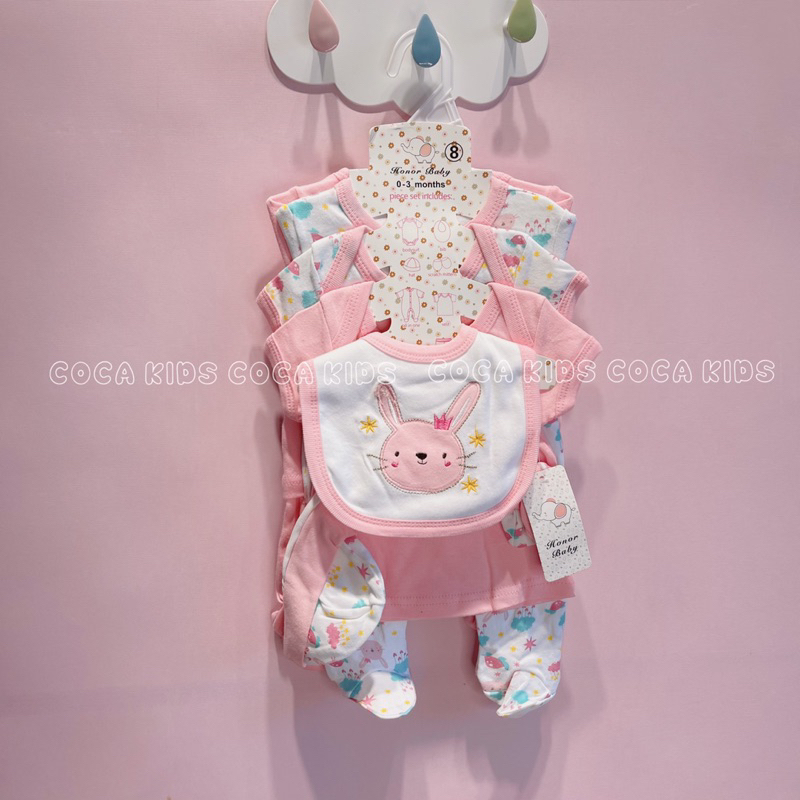Set quần áo dành cho các bé sơ sinh - set quà tặng 8 món dành cho mẹ và bé