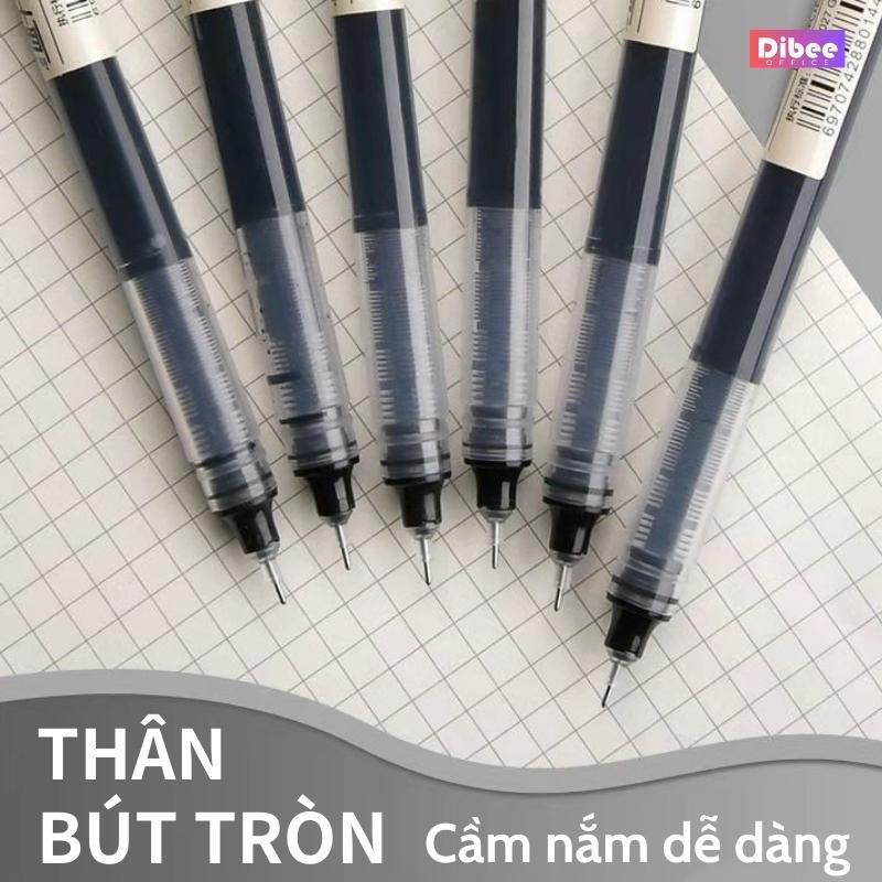 Bút bi nước mực gel DiBee nhanh khô ngòi 0.5mm cho học sinh văn phòng màu xanh đen đỏ bút Muji B69