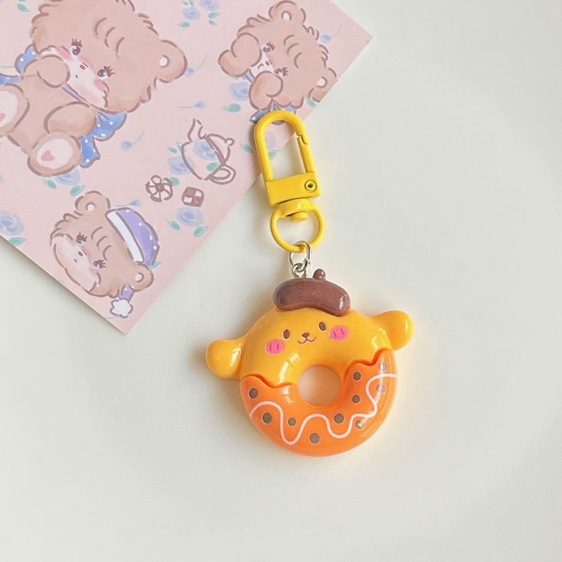 Móc Khóa Hình Bánh donut sanrio Bằng Nhựa PVC Cao cấp