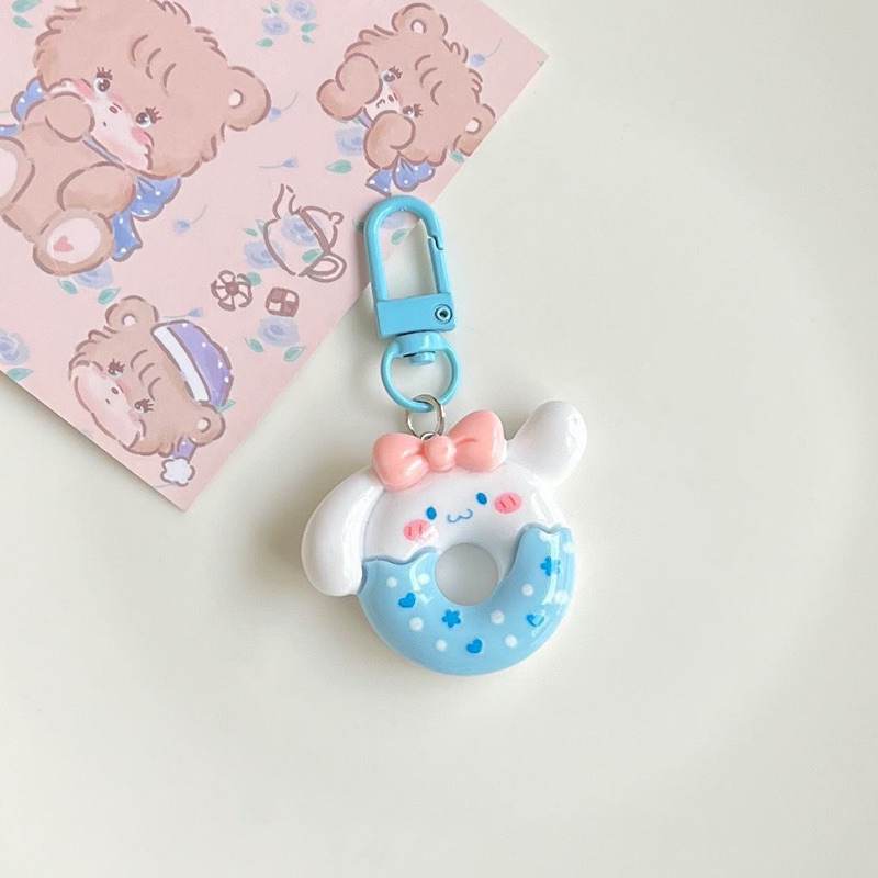 Móc Khóa Hình Bánh donut sanrio Bằng Nhựa PVC Cao cấp