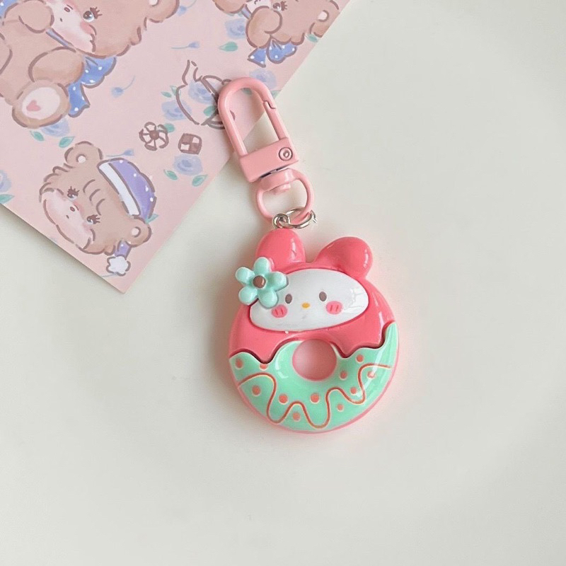 Móc Khóa Hình Bánh donut sanrio Bằng Nhựa PVC Cao cấp
