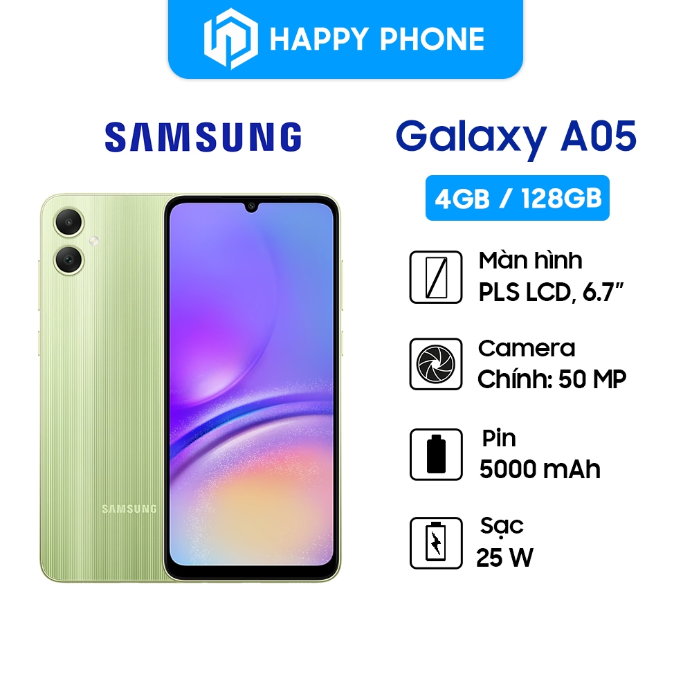 Điện thoại Samsung Galaxy A05 - Hàng chính hãng, Mới 100%, Bảo hành 12 tháng