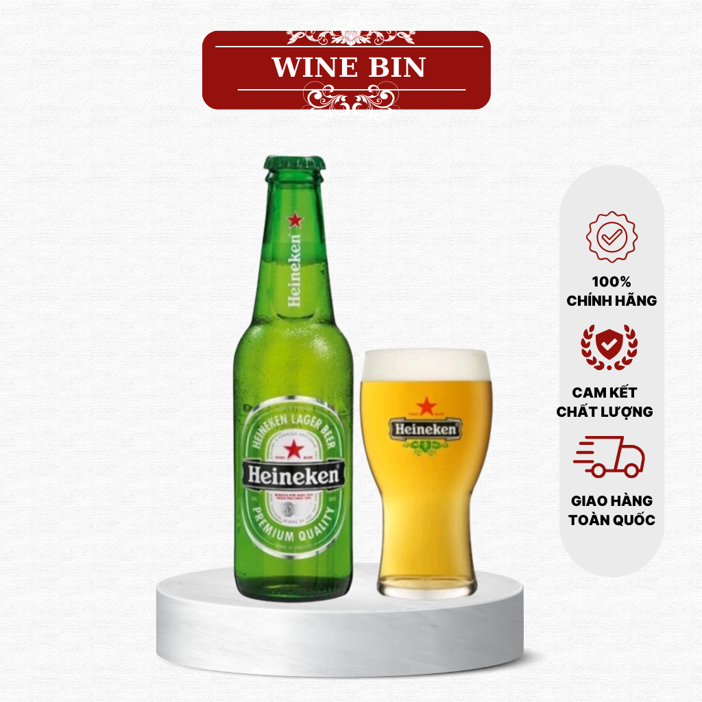 Bia Heineken Premium Pháp Chai 5% (250ml) Wine Bin 1 thùng 20 chai