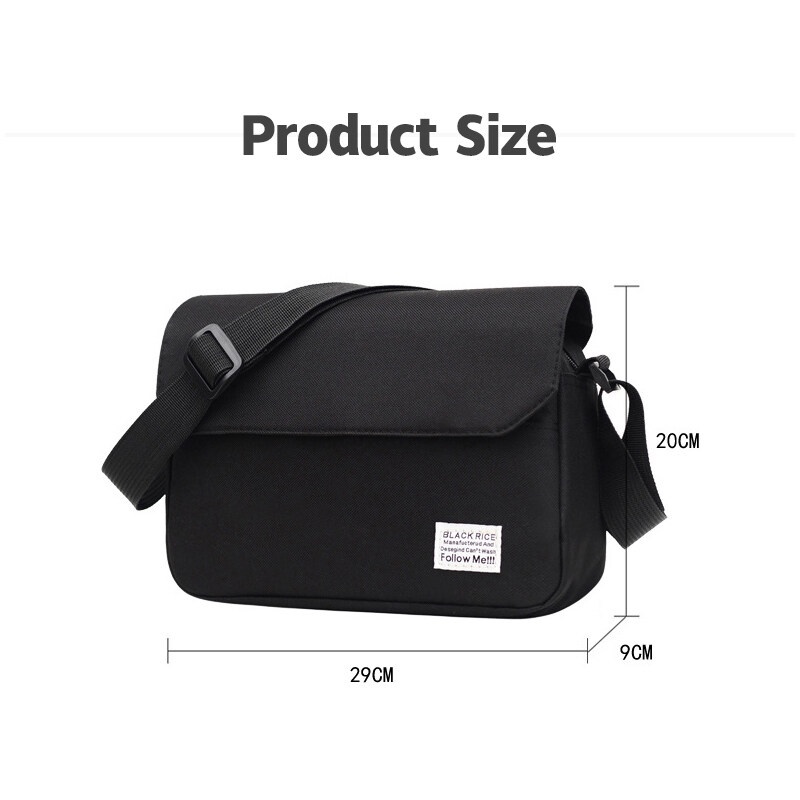 Túi đeo chéo nam Black Rice vải dù nhiều ngăn phong cách trẻ trung dễ phối đồ T02