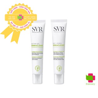  Kem dưỡng SVR Mat + Pores   Active Gel Sebiaclear Pháp  40ml  kiềm dầu giảm mụn thu nhỏ lỗ chân lông cho da dầu mụn 
