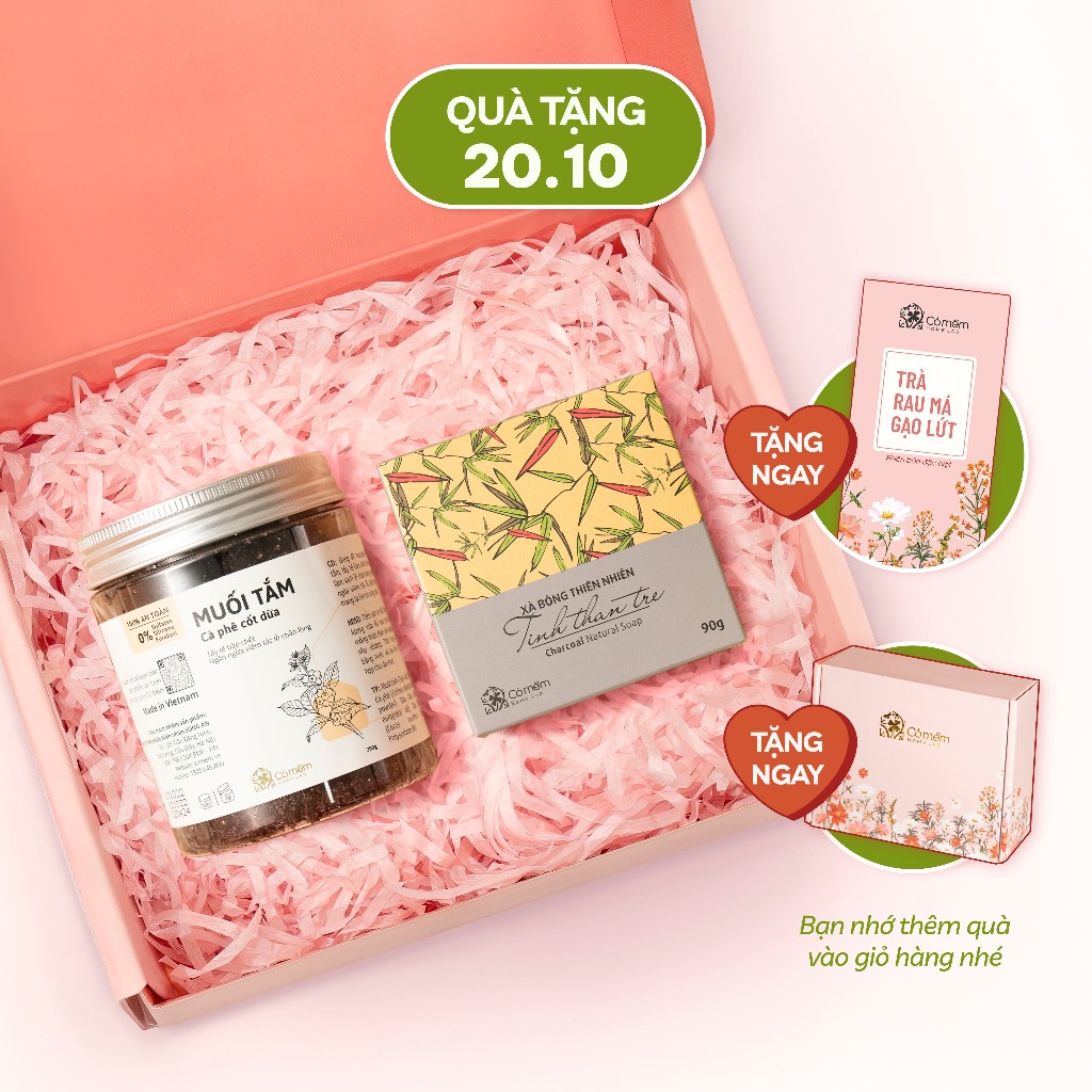 Combo Mụn lưng Cỏ Mềm an toàn cho da 350g - Hộp Quà Tặng Bạn Gái Mẹ Cô Giáo 20 10