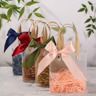 Túi Đựng Quà Trong Suốt Kèm Nơ Và Giấy Rơm, Chất Liệu Nhựa Bóng Kính Đựng Quà Tặng Sinh Nhật, Nam Nữ Ngày Lễ - TQ50