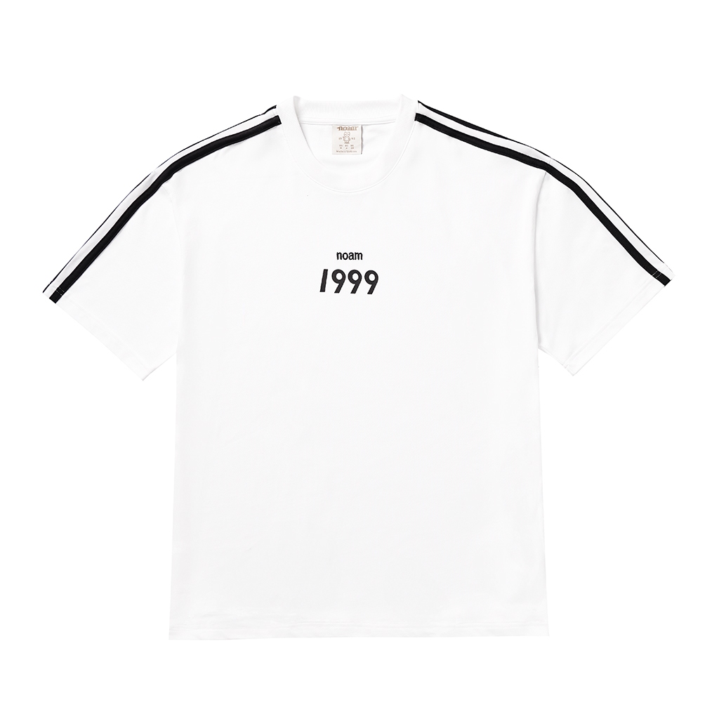 Áo thun Form rộng NOAM Triple Stripes Unisex 100% Cotton - Màu đen/trắng/xanh