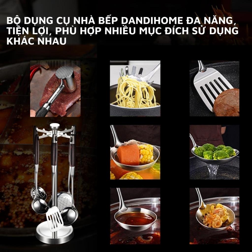 Bộ dụng cụ nhà bếp inox 316 và giá đặt inox 304 DandiHome cao cấp, sang trọng