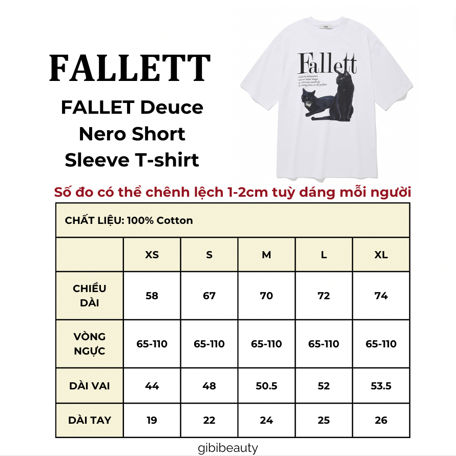 Áo thun FALLETT Deuce Nero Short Sleeve T-shirt