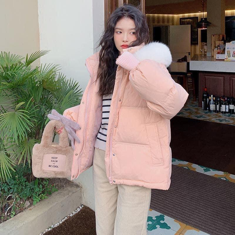 Áo phao nữ đại hàn mũ lông mẫu mới 2023