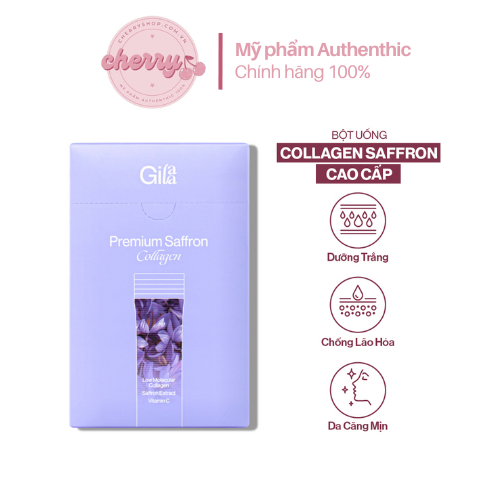 Bột Uống Collagen Cao Cấp Kết Hợp Saffron - Gilaa Premium Saffron Collagen  (60 gói x 2g)