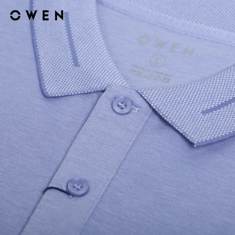 OWEN - Áo polo ngắn tay Nam dáng Body Fit màu Tím chất liệu CVC Spandex - APV233196