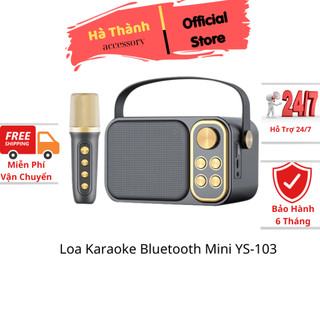 Loa karaoke bluetooth mini ys-103 kèm 1 micro không dây công suất 5w âm thanh siêu hay-loa karaoke mini bluetooth