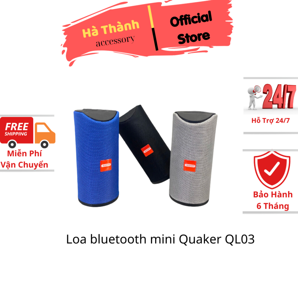 Loa bluetooth mini Quaker QL03 âm thanh sôi động hỗ trợ đàm thoại - CASE PHONE.HN